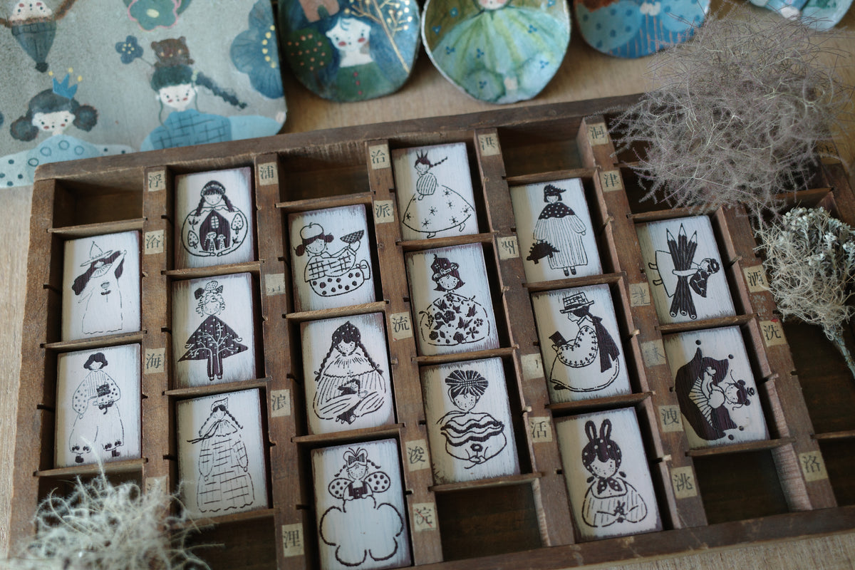 Hanen Studio x Kaia _ Rubber Stamp _ Freckles Girl Series / Let's go travel with my TN