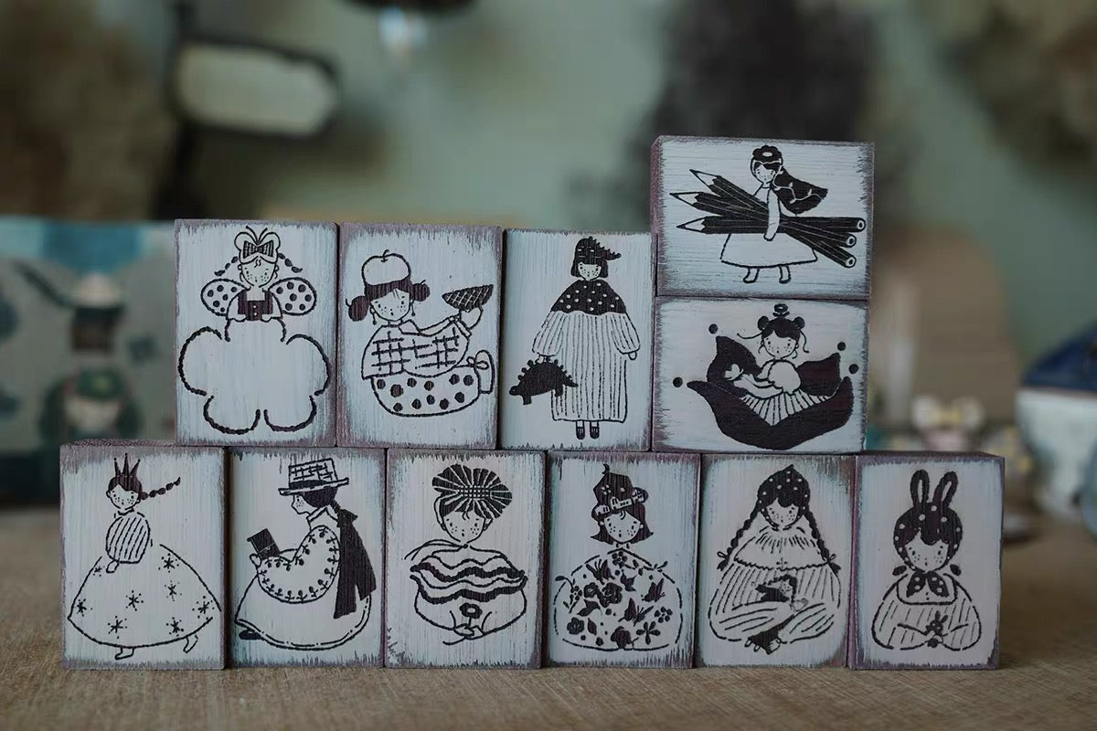 Hanen Studio x Kaia _ Rubber Stamp _ Freckles Girl Series / Let's go travel with my TN