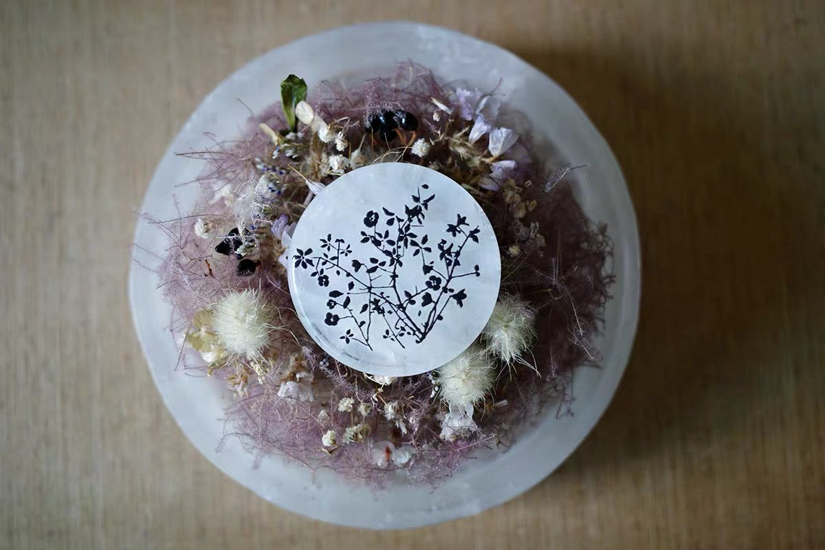 Hanen Studio _ White Jade Stone Rubber Stamp _ 5th Anniversary Series / Flower Branch 2.0