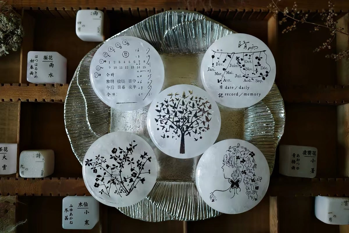 Hanen Studio _ White Jade Stone Rubber Stamp _ 5th Anniversary Series / Calendar 2.0