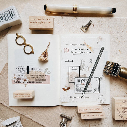 PensPapersPlanner Rubber Stamp _ We write to taste life twice