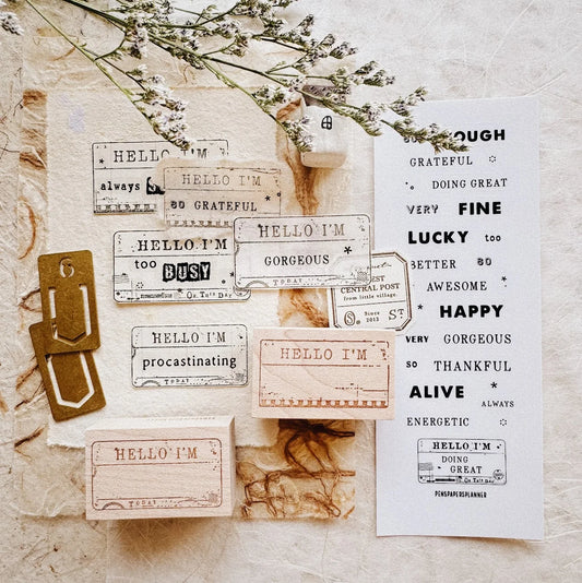 PensPapersPlanner Rubber Stamp _  Series 7 _ Hello I'm