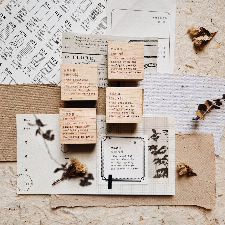 Cafe Analog x PensPapersPlanner  _ Japanese Phrases Rubber Stamps (4 designs)