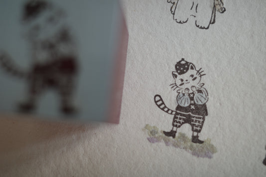 Hanen Studio _ Rubber Stamp _ Little Animal Friends Series / Strawberry Kitty
