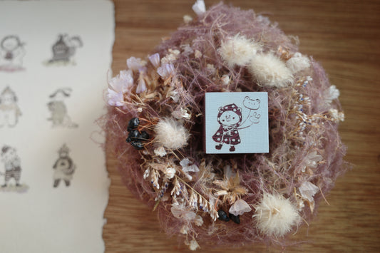 Hanen Studio _ Rubber Stamp _ Little Animal Friends Series / Balloon Bear