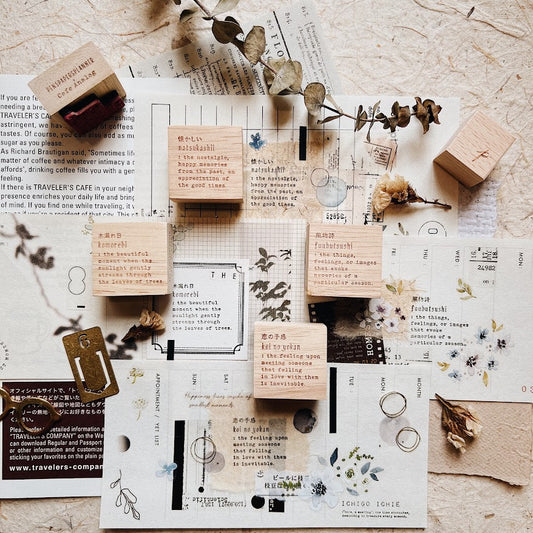 Cafe Analog x PensPapersPlanner  _ Japanese Phrases Rubber Stamps (4 designs)