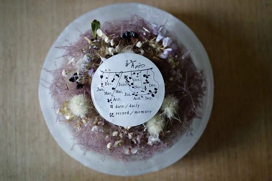 Hanen Studio _ White Jade Stone Rubber Stamp _ 5th Anniversary Series / Sunny and Rainy Day Diary