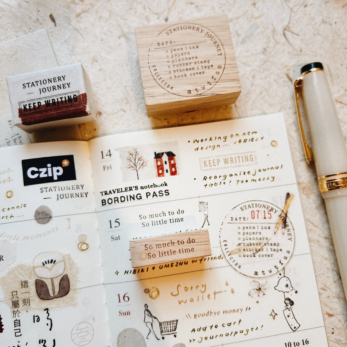 PensPapersPlanner Rubber Stamp _ Stationery Checklist