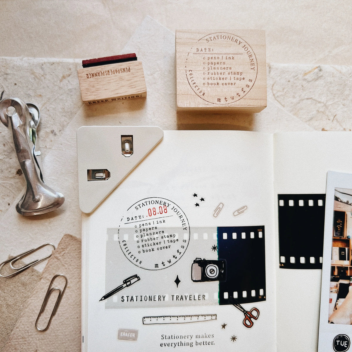 PensPapersPlanner Rubber Stamp _ Stationery Checklist