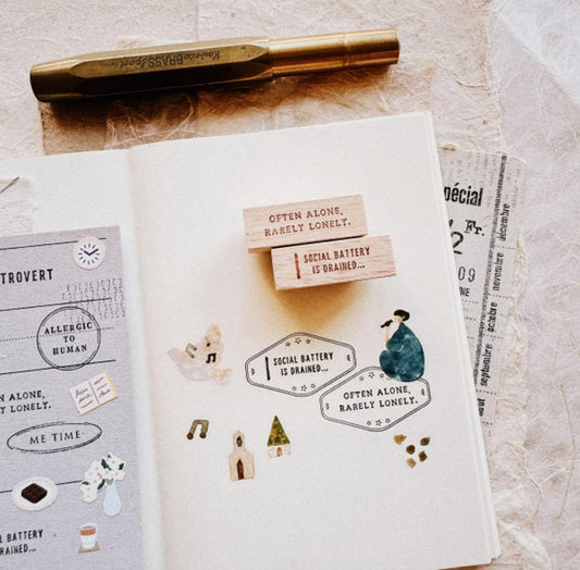 PensPapersPlanner Rubber Stamp _ Social battery is drained