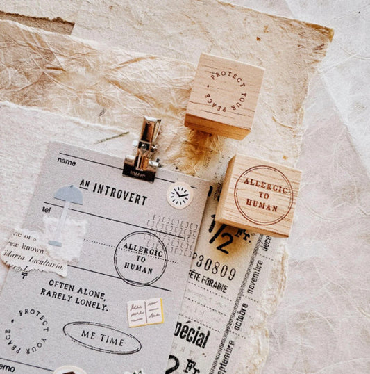 PensPapersPlanner Rubber Stamp _ Allergic to human