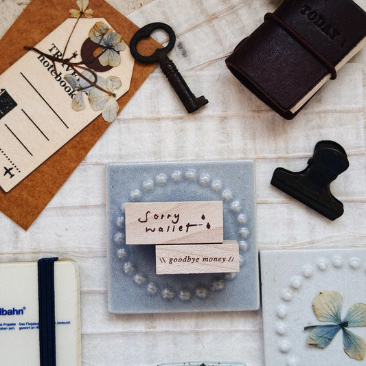 PensPapersPlanner Rubber Stamp _ Sorry wallet